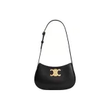 CELINE Calfskin Portable Crossbody Bag Shoulder Bag Medium Size Women's Black