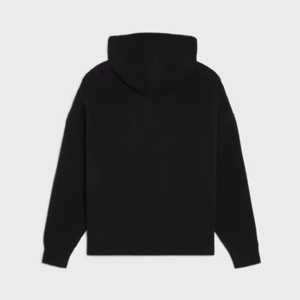 CELINE EMBROIDERED HOODED SWEATER IN RIBBED