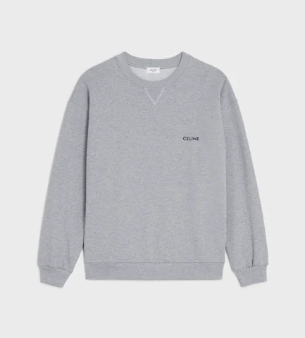 CELINE LOOSE SWEATSHIRT IN COTTON FLEECE GREY