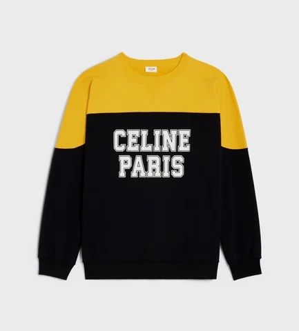 CELINE LOOSE SWEATSHIRT IN COTTON FLEECE YELLOW