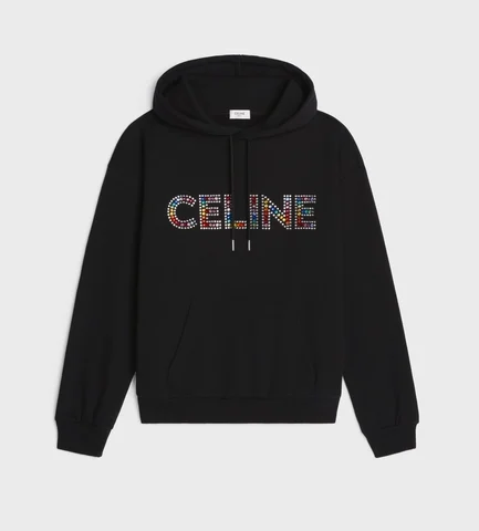 CELINE RHINESTONES HOODIE IN COTTON FLEECE