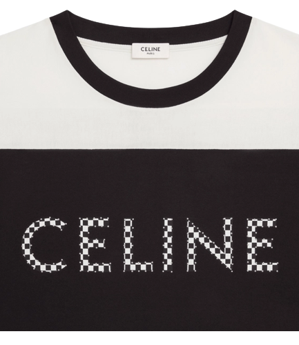 Celine Loose T Shirt in Cotton Jersey With Studs