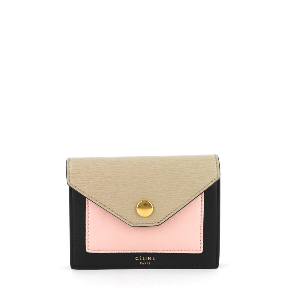 Céline Pocket Tricolour Calfskin Card Holder