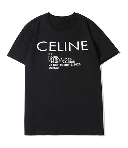 Celine Show Address Crew Neck Tee Black