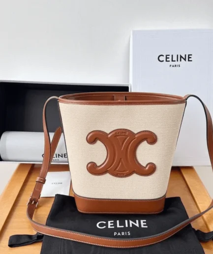 Celine White Tote Bag Brown