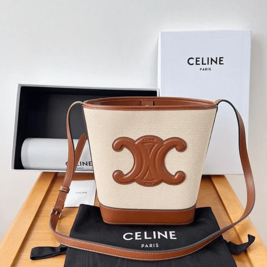 Celine White Tote Bag Brown