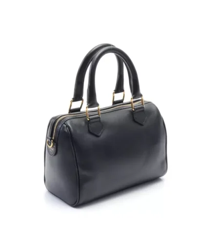 Pre-loved Celine Small boston Cuill Triomphe Handbag mini boston bag leather black 2WAY