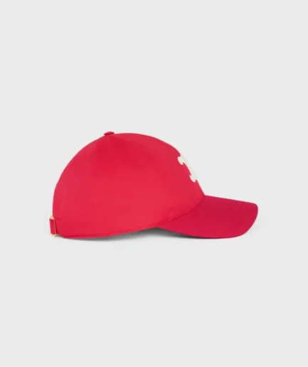 TRIOMPHE BASEBALL CAP IN COTTON ROUGE VIF